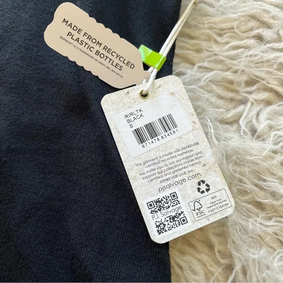 4/$19 NWT P.J. Salvage Reloved Collection recycled plastic black tank top size S - Picture 7 of 8